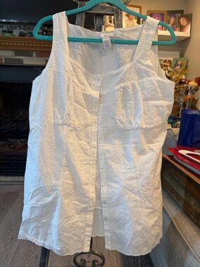 dressbarn White Cotton Sleeveless Top
